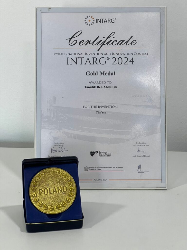Médaille d’or – 17ᵉ édition du concours international d’inventions et d’innovations (Pologne, septembre 2024)